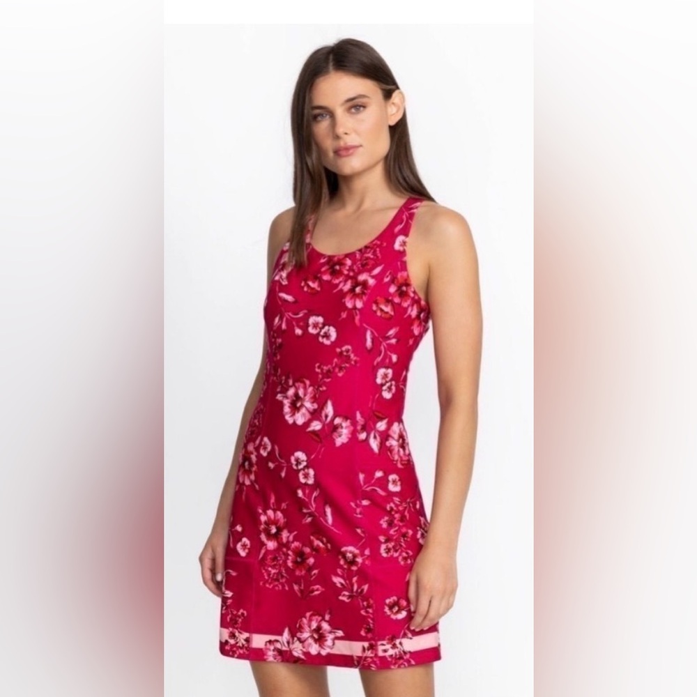 JOHNNY WAS 💝EUC💝 Pink & Red Active‎ Misty Fall Everyday Tennis, Golf Dress Sz S